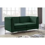 Alina 65" Velvet Upholstered 2pc. Modular Loveseat in Green