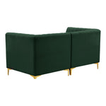 Alina 65" Velvet Upholstered 2pc. Modular Loveseat in Green