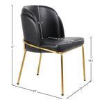 Jagger Vegan Leather Upholstered Dining Chair in Black