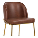 Jagger Vegan Leather Upholstered Dining Chair in Brown