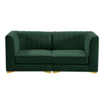 Alina 65" Velvet Upholstered 2pc. Modular Loveseat in Green