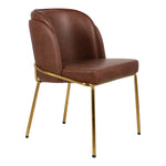 Jagger Vegan Leather Upholstered Dining Chair in Brown