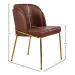 Jagger Vegan Leather Upholstered Dining Chair in Brown