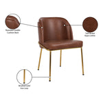 Jagger Vegan Leather Upholstered Dining Chair in Brown