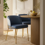Jagger Vegan Leather Upholstered Dining Chair in Navy