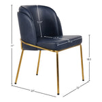 Jagger Vegan Leather Upholstered Dining Chair in Navy
