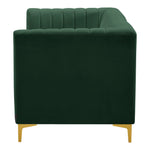 Alina 65" Velvet Upholstered 2pc. Modular Loveseat in Green
