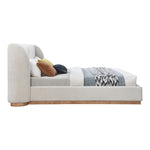 Jardin Boucle Fabric Upholstered King Bed (3 Boxes) in Cream