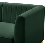 Alina 65" Velvet Upholstered 2pc. Modular Loveseat in Green