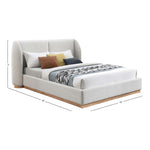 Jardin Boucle Fabric Upholstered King Bed (3 Boxes) in Cream