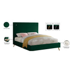 Jasmine Velvet Upholstered King Bed in Green