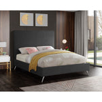 Jasmine Velvet Upholstered King Bed in Grey