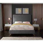 Jasmine Velvet Upholstered King Bed in Grey