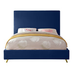 Jasmine Velvet Upholstered King Bed in Navy