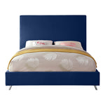 Jasmine Velvet Upholstered King Bed in Navy