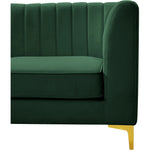 Alina 65" Velvet Upholstered 2pc. Modular Loveseat in Green