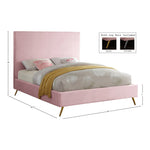 Jasmine Velvet Upholstered King Bed in Pink