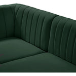 Alina 65" Velvet Upholstered 2pc. Modular Loveseat in Green