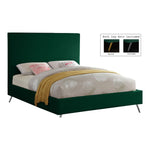 Jasmine Velvet Upholstered Queen Bed in Green