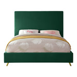 Jasmine Velvet Upholstered Queen Bed in Green