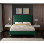 Jasmine Velvet Upholstered Queen Bed in Green