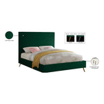 Jasmine Velvet Upholstered Queen Bed in Green