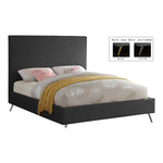 Jasmine Velvet Upholstered Queen Bed in Grey