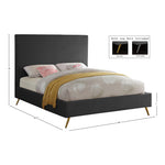 Jasmine Velvet Upholstered Queen Bed in Grey