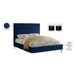 Jasmine Velvet Upholstered Queen Bed in Navy