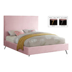 Jasmine Velvet Upholstered Queen Bed in Pink
