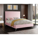 Jasmine Velvet Upholstered Queen Bed in Pink