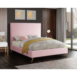 Jasmine Velvet Upholstered Queen Bed in Pink