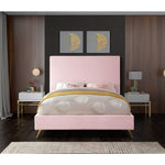 Jasmine Velvet Upholstered Queen Bed in Pink