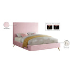 Jasmine Velvet Upholstered Queen Bed in Pink