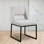 Jayce Boucle Fabric Upholstered Dining Chair in Cream