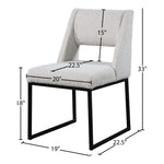 Jayce Boucle Fabric Upholstered Dining Chair in Cream