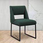 Jayce Boucle Fabric Upholstered Dining Chair in Green