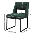 Jayce Boucle Fabric Upholstered Dining Chair in Green