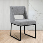 Jayce Boucle Fabric Upholstered Dining Chair in Grey