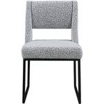 Jayce Boucle Fabric Upholstered Dining Chair in Grey