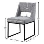Jayce Boucle Fabric Upholstered Dining Chair in Grey
