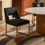 Jayce Vegan Leather Upholstered Dining Chair in Black