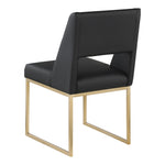 Jayce Vegan Leather Upholstered Dining Chair in Black