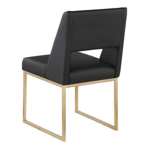 Jayce Vegan Leather Upholstered Dining Chair in Black