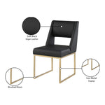 Jayce Vegan Leather Upholstered Dining Chair in Black