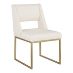 Jayce Vegan Leather Upholstered Dining Chair in Cream