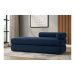 Kennedy Chenille Fabric Upholstered Bench in Light Blue
