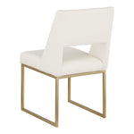 Jayce Vegan Leather Upholstered Dining Chair in Cream