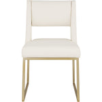 Jayce Vegan Leather Upholstered Dining Chair in Cream