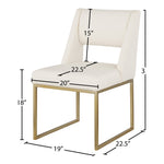 Jayce Vegan Leather Upholstered Dining Chair in Cream